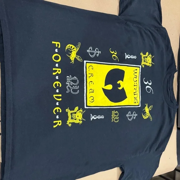 Y2K Wu-Tang Clan Forever 36 Chambers Graphic T-Shirt Mens XL Cream Hip Hop Tee - Picture 2 of 2